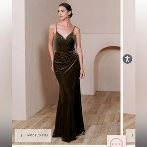 Revelry Rory velvet bridesmaid dress